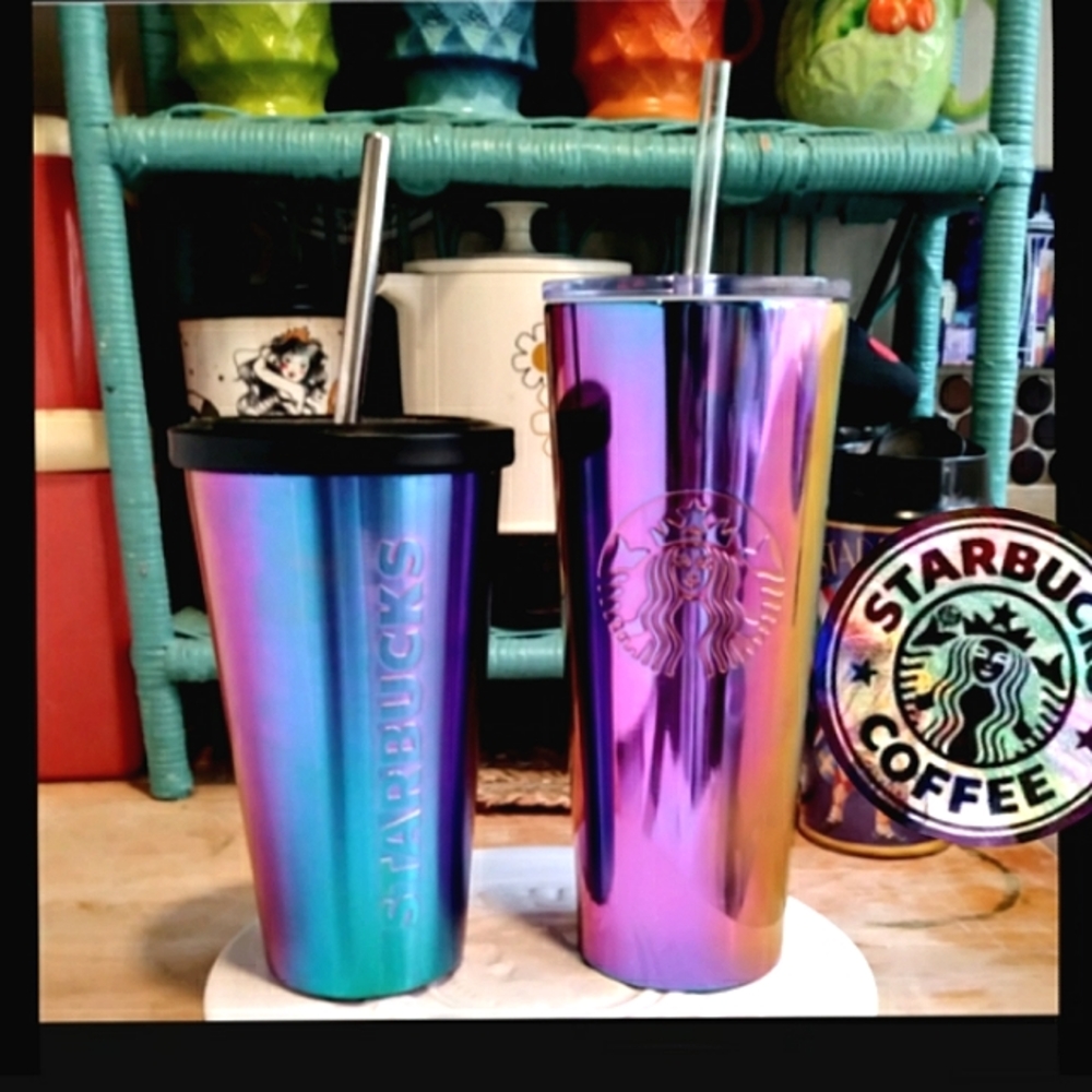 Irridescent/oil slick Starbucks Tumblers